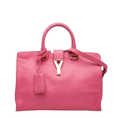 サンローラン Yライン プチカバス ハンドバッグ ショルダーバッグ 2WAY 311210 ピンク レザー レディース SAINT LAURENT 【中古】