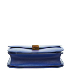 セリーヌ クラシックボックス ミディアム 斜め掛け ショルダーバッグ ブルー レザー レディース CELINE 【中古】