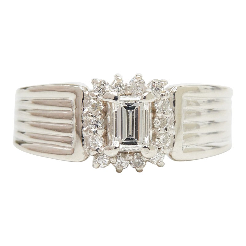 Pt900 プラチナ ダイヤ0.305ct ダイヤ0.18ct リング 指輪 レディース 11号 【中古】