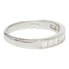 Pt900 プラチナ ダイヤ0.68ct ハーフエタニティリング リング 指輪 レディース 12.5号 【中古】