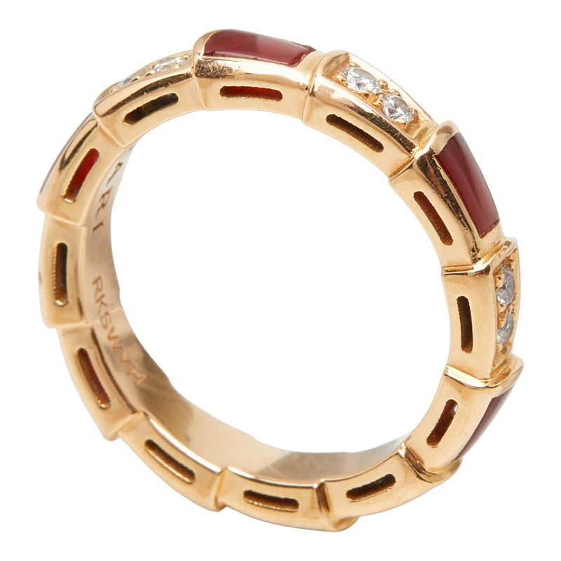 ブルガリ セルペンティ ヴァイパー リング 指輪 #50 K18PG ピンクゴールド Au750刻印 レディース BVLGARI 【中古】