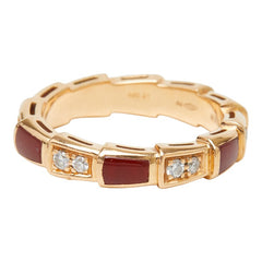 ブルガリ セルペンティ ヴァイパー リング 指輪 #50 K18PG ピンクゴールド Au750刻印 レディース BVLGARI 【中古】