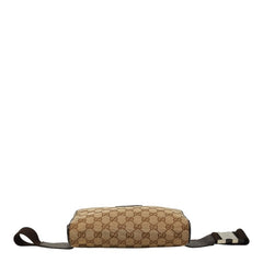 グッチ GGキャンバス ボディバッグ ウエストバッグ 449174 ベージュ ブラウン キャンバス レザー レディース GUCCI 【中古】