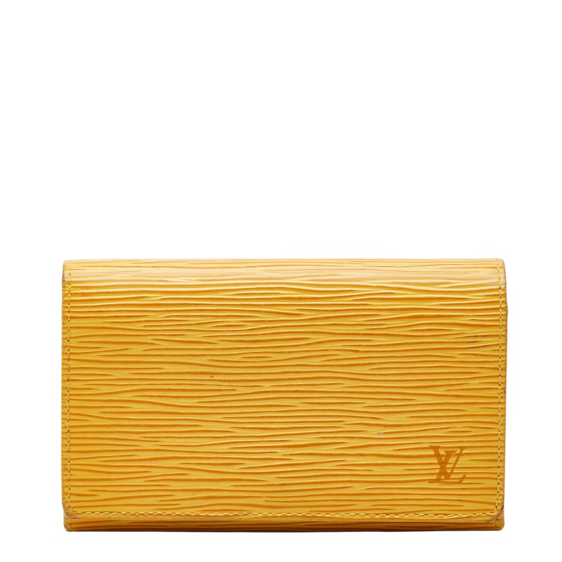ルイ ヴィトン エピ ポルトモネ ビエ トレゾール 二つ折り財布 M63509 タッシリイエロー レザー レディース LOUIS VUITTON 【中古】