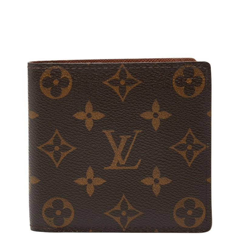 ルイ ヴィトン モノグラム ポルトフォイユ マルコ 二つ折り財布 M61675 ブラウン PVC レザー レディース LOUIS VUITTON 【中古】