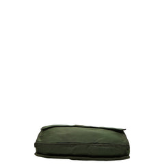 プラダ 三角ロゴプレート 斜め掛け ショルダーバッグ V265 カーキ ブラウン ナイロン レディース PRADA 【中古】