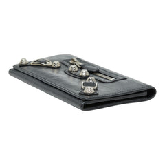バレンシアガ クラシックコンチネンタル 二つ折り長財布 186194 ブラック レザー レディース BALENCIAGA 【中古】