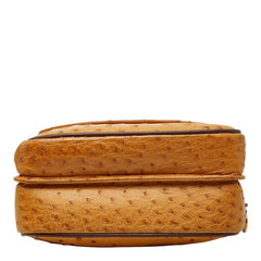 グッチ 斜め掛け ショルダーバッグ ベージュ オーストリッチ レディース GUCCI 【中古】