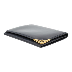 カルティエ サファイアライン カードケース パスケース ネイビー系 レザー メンズ CARTIER 【中古】