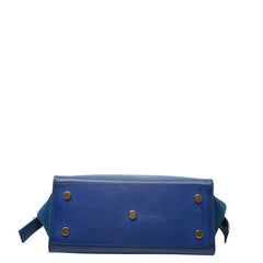 サンローラン YSLロゴ ベイビー ダウンタウン カバス ハンドバッグ ショルダーバッグ 2WAY 436834 ブルー レザー スウェード レディース SAINT LAURENT 【中古】