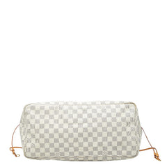 ルイ ヴィトン ダミエ アズール ネヴァーフルGM ショルダーバッグ トートバッグ N51108 ホワイト PVC レザー レディース LOUIS VUITTON 【中古】