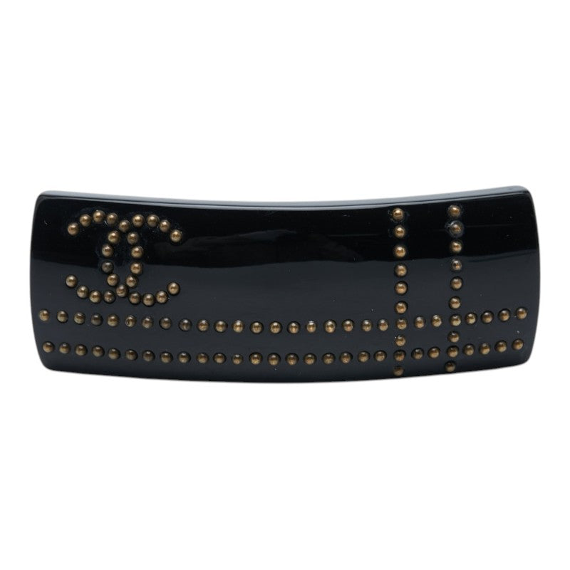 シャネル ココマーク スタッズ バレッタ ヘアアクセサリー 07A ブラック プラスチック レディース CHANEL 【中古】