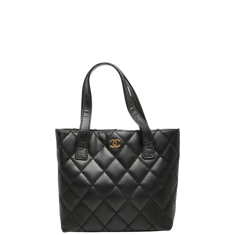 シャネル ココマーク ワイルドステッチ ハンドバッグ ブラック レザー レディース CHANEL 【中古】