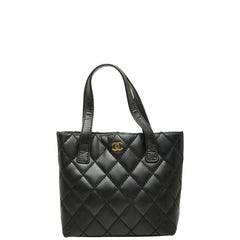 シャネル ココマーク ワイルドステッチ ハンドバッグ ブラック レザー レディース CHANEL 【中古】