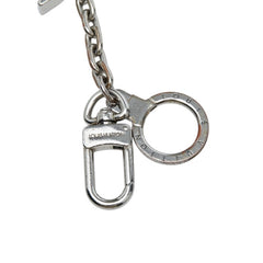 ルイ ヴィトン ポルト クレ イニシャル LV ロゴ キーリング キーホルダー バッグチャーム M65071 シルバー メタル レディース LOUIS VUITTON 【中古】