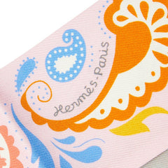 エルメス ツイリー GUEPARDS BANDANA ペイズリー柄 豹 パンテール スカーフ グレー ピンク シルク レディース HERMES 【中古】