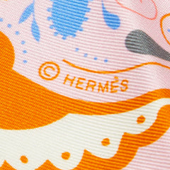 エルメス ツイリー GUEPARDS BANDANA ペイズリー柄 豹 パンテール スカーフ グレー ピンク シルク レディース HERMES 【中古】