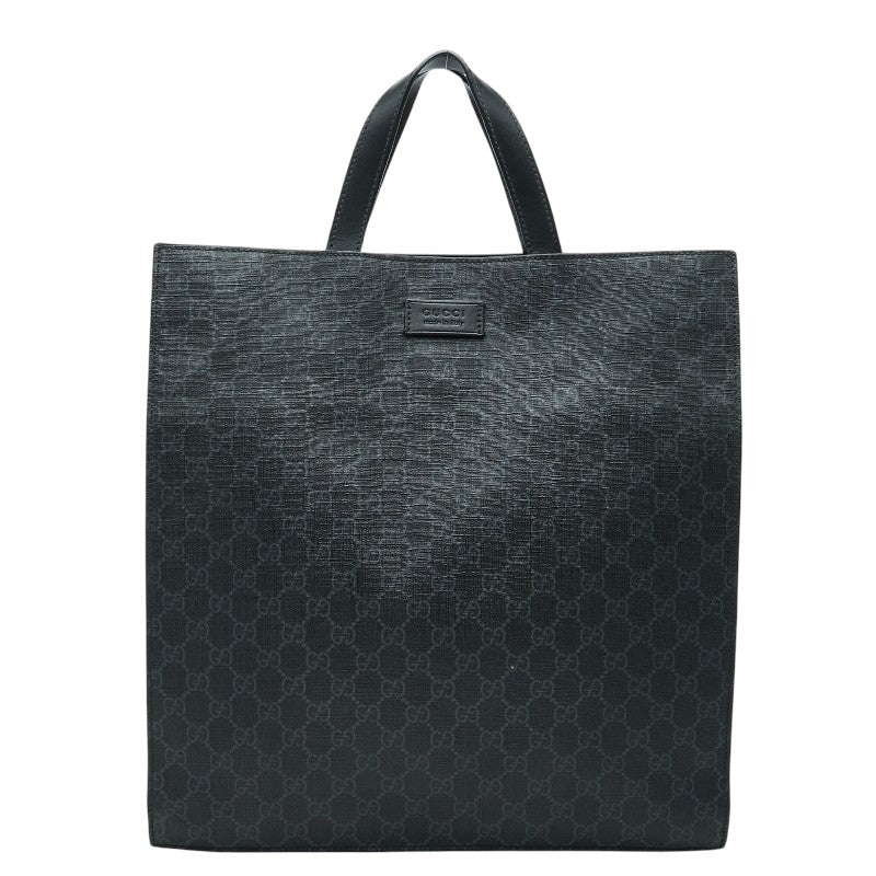 グッチ GGスプリーム トートバッグ ハンドバッグ 495559 ブラック PVC レザー メンズ GUCCI 【中古】