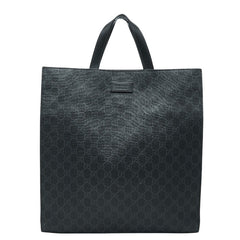 グッチ GGスプリーム トートバッグ ハンドバッグ 495559 ブラック PVC レザー メンズ GUCCI 【中古】