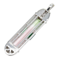 Pt900 プラチナ バイカラートルマリン5.25ct ダイヤ0.82ct トルマリン0.38ct ペンダントトップ ネックレス レディース 【中古】