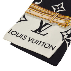 ルイ ヴィトン モノグラム コンフィデンシャル バンドー スカーフ M78656 ブラック マルチカラー シルク レディース LOUIS VUITTON 【中古】
