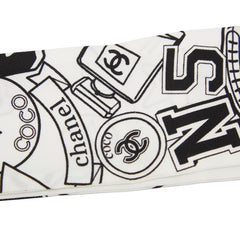 シャネル ココマーク Rue Cambon ツイリー ヘアバンド モノクロ ホワイト ブラック シルク レディース CHANEL 【中古】