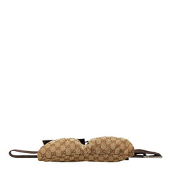 グッチ GGキャンバス ボディバッグ ウエストバッグ 28566 ベージュ ブラウン キャンバス レザー レディース GUCCI 【中古】