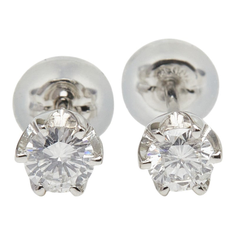 Pt900 プラチナ ダイヤ0.30ct ロサ スタッドピアス ピアス レディース 【中古】