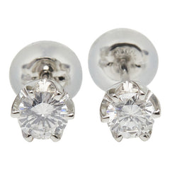 Pt900 プラチナ ダイヤ0.30ct ロサ スタッドピアス ピアス レディース 【中古】