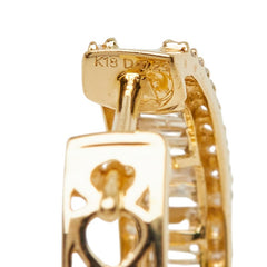 K18YG イエローゴールド ダイヤ0.50ct ハートモチーフ フープピアス レディース 【中古】