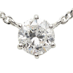 Pt850 プラチナ ダイヤ1.02ct プチネックレス ネックレス レディース 【中古】