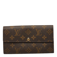 ルイ ヴィトン モノグラム ポシェット ポルトモネ クレディ 長財布 M61725 ブラウン PVC レザー レディース LOUIS VUITTON 【中古】