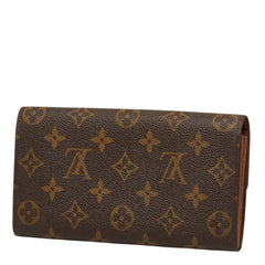 ルイ ヴィトン モノグラム ポシェット ポルトモネ クレディ 長財布 M61725 ブラウン PVC レザー レディース LOUIS VUITTON 【中古】