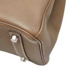 エルメス バーキン30 ハンドバッグ 内縫い X刻印 2016 エトゥープ シルバー金具 トゴ レディース HERMES 【中古】