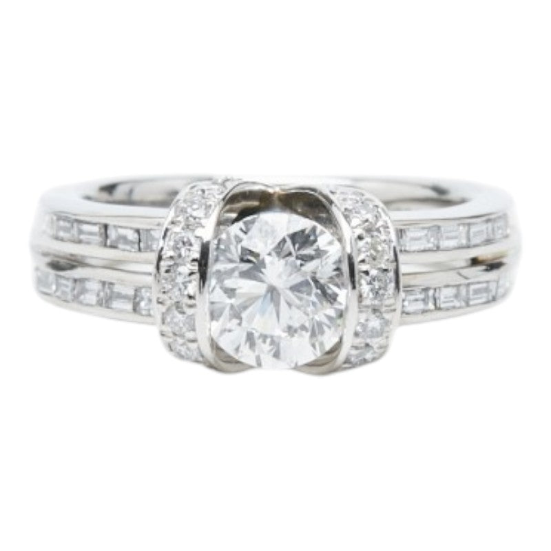 Pt900 プラチナ ダイヤ1.024ct ダイヤ0.59ct リング 指輪 レディース 10号 【中古】