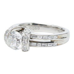 Pt900 プラチナ ダイヤ1.024ct ダイヤ0.59ct リング 指輪 レディース 10号 【中古】