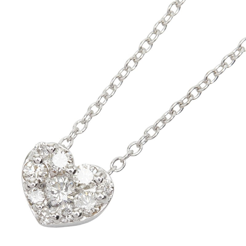 ポンテヴェキオ K18WG ホワイトゴールド ダイヤ0.25ct ハートモチーフ ペンダント ネックレス レディース Ponte Vecchio 【中古】