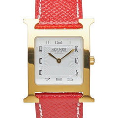 エルメス Hウォッチ 腕時計 HH1.510 クオーツ ホワイト文字盤 レザー レディース HERMES 【中古】