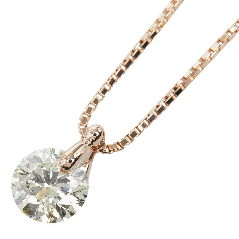 K18PG ピンクゴールド ダイヤ1.507ct ペンダント ネックレス レディース 【中古】