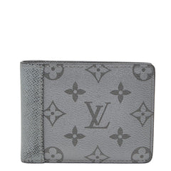 ルイ ヴィトン タイガラマ ポルトフォイユ ミュルティプル 二つ折り財布 M30843 シルバー レザー レディース LOUIS VUITTON 【中古】