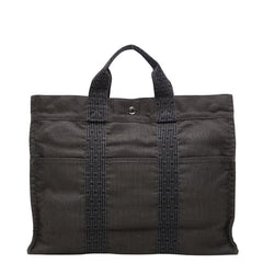 エルメス エールライン トートMM ハンドバッグ トートバッグ グレー キャンバス レディース HERMES 【中古】