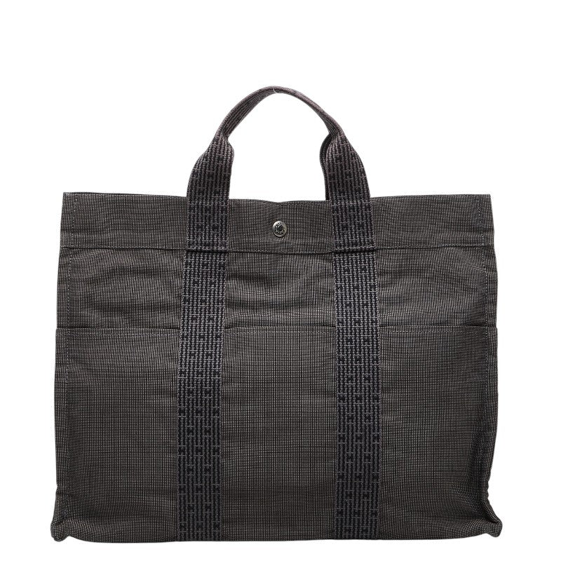 エルメス エールライン トートMM ハンドバッグ トートバッグ グレー キャンバス レディース HERMES 【中古】