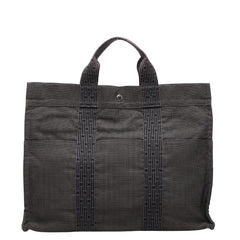エルメス エールライン トートMM ハンドバッグ トートバッグ グレー キャンバス レディース HERMES 【中古】