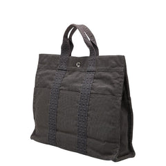 エルメス エールライン トートMM ハンドバッグ トートバッグ グレー キャンバス レディース HERMES 【中古】