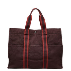 エルメス フールトゥ トートGM ハンドバッグ トートバッグ ワインレッド ボルドー キャンバス レディース HERMES 【中古】