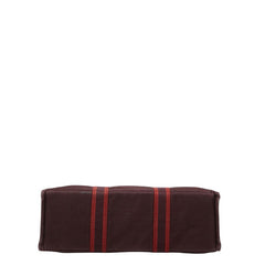 エルメス フールトゥ トートGM ハンドバッグ トートバッグ ワインレッド ボルドー キャンバス レディース HERMES 【中古】