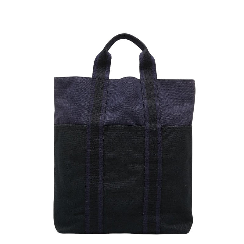 エルメス フールトゥ カバス トートバッグ ブラック ネイビー キャンバス レディース HERMES 【中古】
