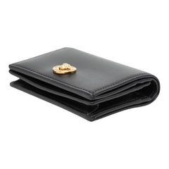 ヴェルサーチェ メデューサ 二つ折り財布 コンパクトウォレット ブラック レザー レディース VERSACE 【中古】
