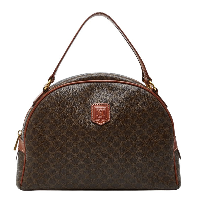 セリーヌ マカダム ハンドバッグ ブラウン PVC レザー レディース CELINE 【中古】