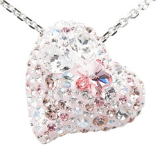 スワロフスキー ハート モチーフ ネックレス シルバー ピンク メタル ラインストーン レディース SWAROVSKI 【中古】